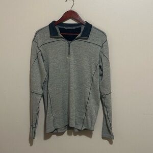 Kuhl Heather Gray Quarter-Zip Pullover with Dark Collar